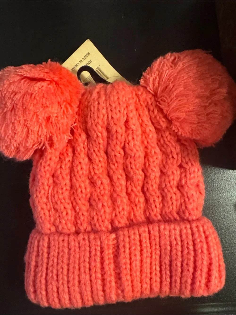 C.c. Kids Coral Pom Beanie Hat - Cute Double Pom Pom Winter Cap XS-S